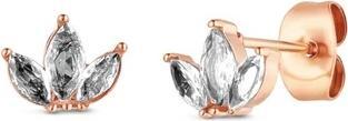 Vuch Beautiful Gold-Plated Earrings With Zircons Krystel Rose Gold