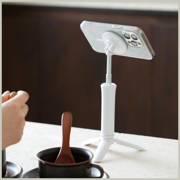 Actual product image Araree Selfie Stick Magfie Pod Lite Tripod MagSafe white