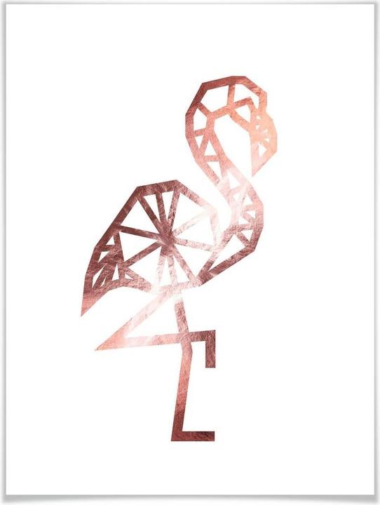 Produktbild Trenddeko Origami Flamingo - Kupfer-Optik (80 x 100 cm)