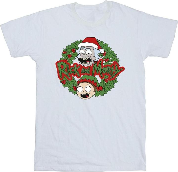 Rick And Morty Christmas Wreath TShirt (S)