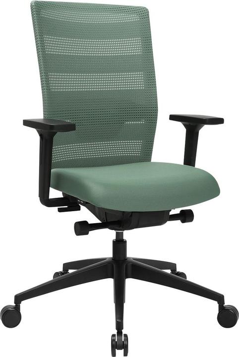 Actual product image Topstar SITNESS AirWork office swivel chair, with adjustable armrests, mint green.