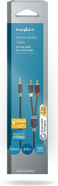Produktbild Nedis Audiokabel Stereo Klinkenstecker 3.5 mm (0.50 m)