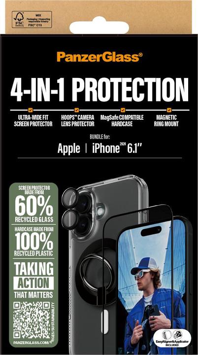 Image du produit PanzerGlass Pack de protection 4 en 1 (1 pièce(s), Apple iPhone 16)