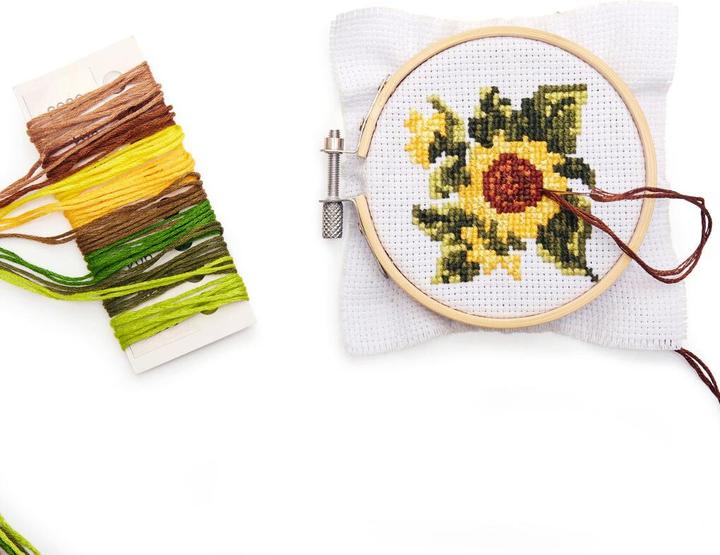Kikkerland Mini-Kreuzstichset  Sonnenblume