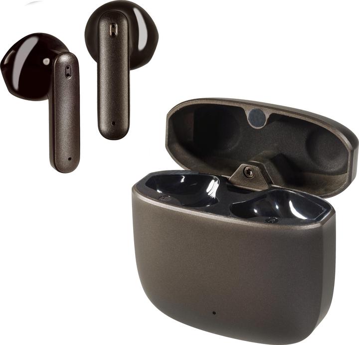 Vivanco True Wireless Bluetooth Ohrhoerer, Metal Case, Low Latency Modus, Anthrazit Metallic (180 h, Kabellos)