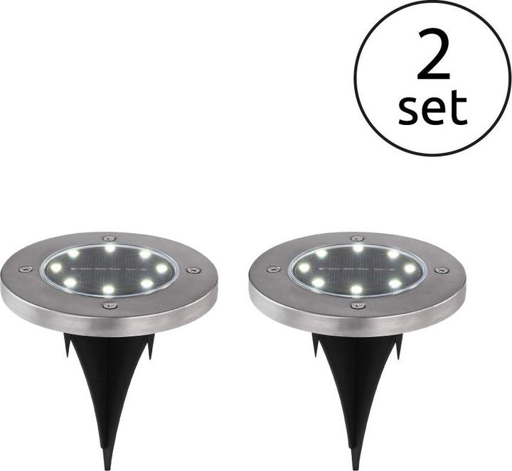 Immagine prodotto Globo Luce Solare In Acciaio Inox, 8xled (2 x)
