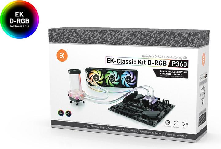 Actual product image EKWB EK-Classic Kit P360 D-RGB - Black Nickel Edition