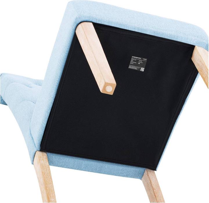 Actual product image Fromm & Starck Polsterstuhl 2er Set Holzbeine bis 180 kg Hochlehner Esszimmerstuhl himmelblau
