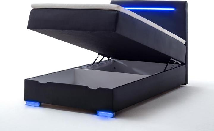 Actual product image Meise Möbel Las Vegas II Boxspring bed plastic base with LED/imitation leather (140 x 200)