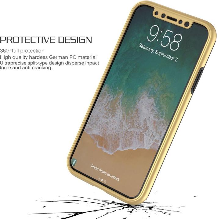 Produktbild König Design Handyhülle für Samsung Galaxy S8 Plus Schutzcase Backcover Bumper Etuis Gold (Samsung Galaxy S8+)