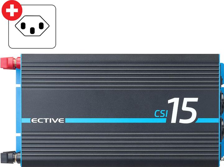 Actual product image Ective CSI 15 Sinus-Wechselrichter 1500W 12V mit Netzvorrangschaltung und Ladegerät (CH-Stecker)