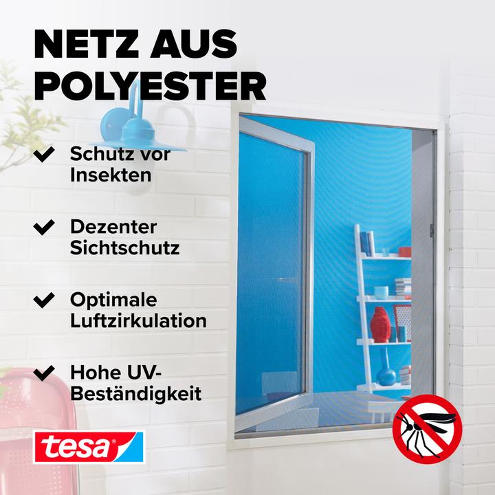 Actual product image tesa Insect screen COMFORT for windows, with Velcro tape, self-adhesive, without drilling (170 x 180 cm)