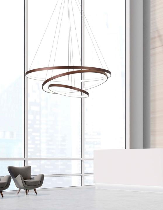 Actual product image Nova Luce FERROL LED pendant light brown 123W warm white 150x80cm dimmable 6265004