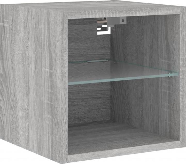 Produktbild VidaXL Wohnwand mit LED Schrankwand Anbauwand Wohnzimmer Set 8-tlg. Grau Sonoma