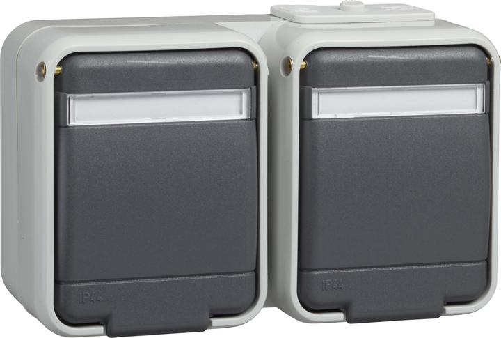 Produktbild Schneider GmbH Steckdose Schriftfeld licht-/basaltgrau 445449