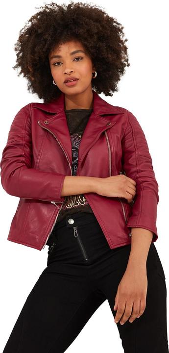 Immagine prodotto Joe Browns Giacca biker in pelle color lampone (40)