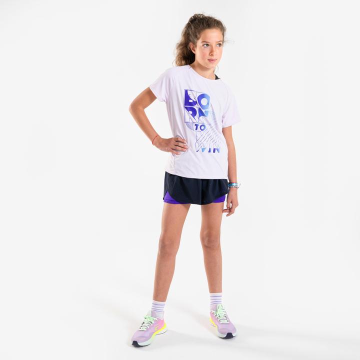 Actual product image Kiprun Laufshirt kurzarm Mädchen atmungsaktiv - Dry+ 500 lila (164)