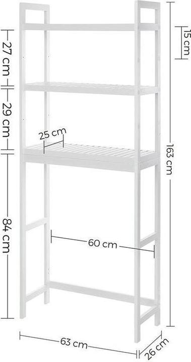 Produktbild Songmics Badezimmerregal (63 x 26 x 163 cm)
