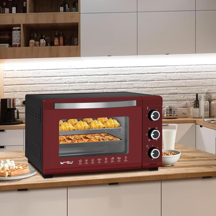 Image du produit Woltu Mini four 32 litres, noir+rouge