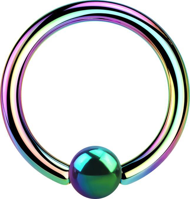 Star Piercing Ball Closure Ring farbig mit Titanium Schicht (Chirurgenstahl 316L, ohne Messing)