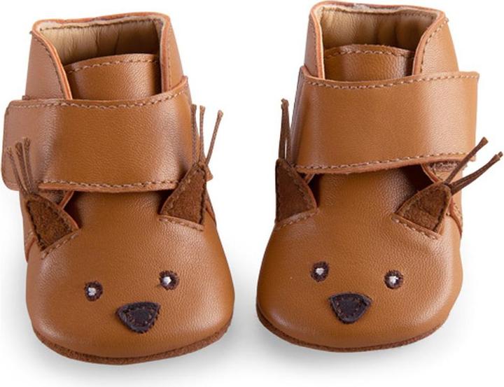 Image du produit Moulin Roty Chaussons en cuir écureuil camel Pomme des Bois 0/6 mois (16, 17)