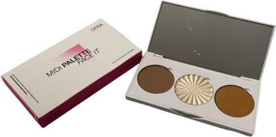 Actual product image OFRA Cosmetics Ofra Brown Gold Bronzer Contour Highlighter Trio Face It Midi Palette (Brown, Gold, Bronzer)