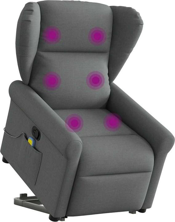 Actual product image VidaXL Massage chair with stand-up aid dark grey fabric