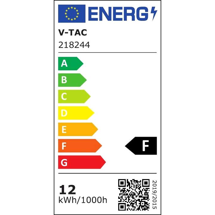 Label énergétique V-TAC VT8057 12 W LED UpDown Soft Light pour l'extérieur Grand, 6400 K, corps gris, IP6 (1155 lm)