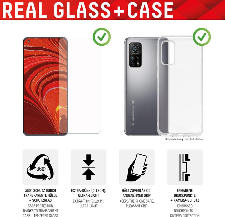 Produktbild Displex Real Glass, 2D Panzerglas + Handyhülle (1 Stück, Xiaomi Mi 11T 5G, Xiaomi Mi 11T Pro)