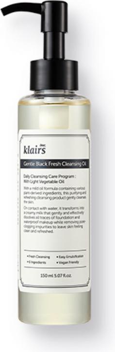 Actual product image Klairs Gentle Black Fresh Cleansing Oil (Oils, 150 ml)