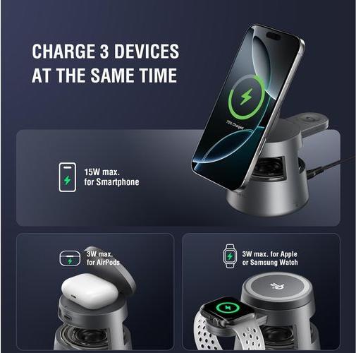 Produktbild 4smarts Wireless Charger Aura Sound, Induktion Ladestandard: Qi2 (30 W)