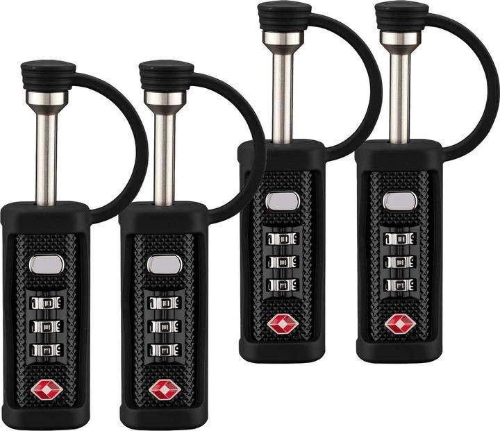 Actual product image Wiltec 4er Set Waffenkoffer TSA Zahlenschloss Kofferschloss Gewehrkoffer Schloss