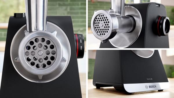 Actual product image Bosch Hausgeräte Serie 6, Fleischwolf, MultiPower Series 6, 2100 W, Schwarz, silver metalic, MFWS660B