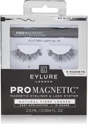 Actual product image Eylure Luxe Pro Magnetic No. 117 False Lashes Fluttery Light 1 Pair (Artificial eyelashes)