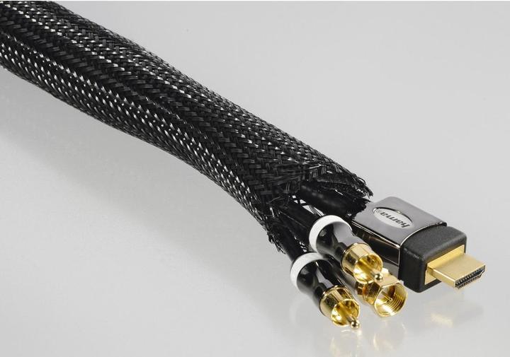 Image du produit Hama Tuyau de câble en tissu flexible, universel, 20 - 40 mm, 1,8 m, noir (Gaines pour câbles, 180 cm)
