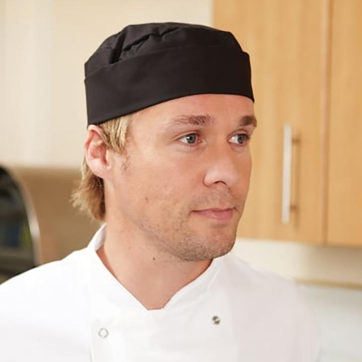 Actual product image Dennys Skullcap chef's hat black (pack of 2)