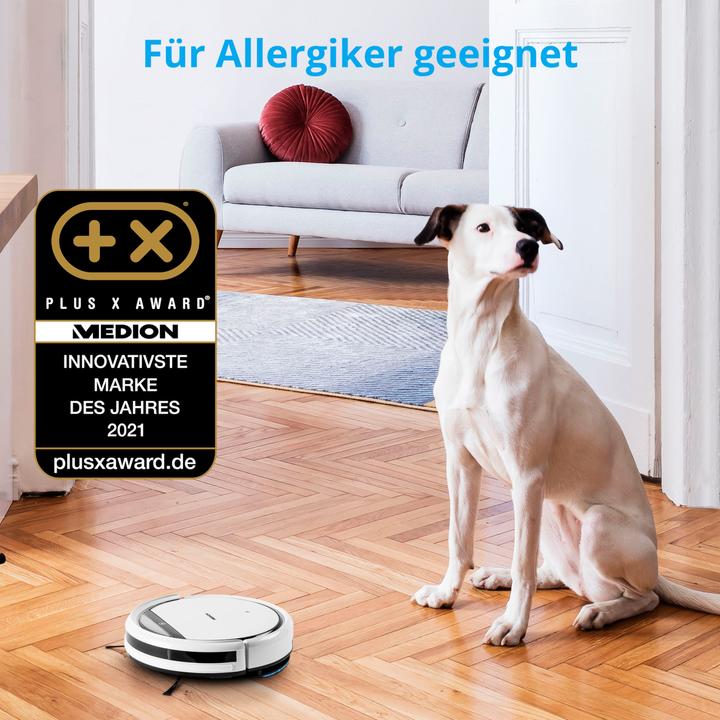 Actual product image Medion Robot Vacuum Cleaner with mopping function E32 SW (Vacuum mopping robot)