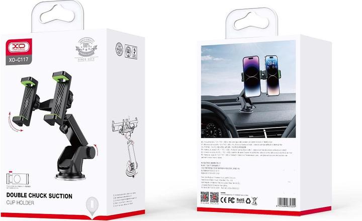 Actual product image xO car holder C117 black with suction cup