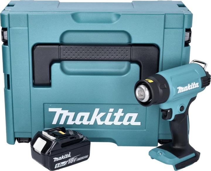 Productafbeelding Makita DHG 180 T1J Batterij heteluchtpistool 18 V 550 °C + 1x batterij 5.0 Ah + Makpac - zonder oplader