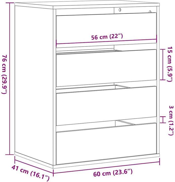 Produktbild VidaXL Kommode (60 x 41 x 76 cm)