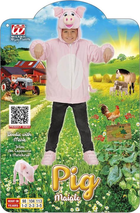 Produktbild Widmann SCHWEIN SOFT PLÜSCHKOSTÜM (Jacke mit Kapuze), 104 cm / 2-3 Years (98)