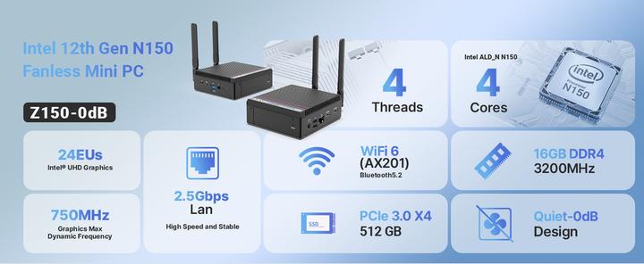Produktbild Minix Neo Z150-0dB (Intel N150)
