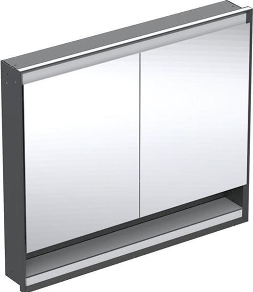 Geberit ONE armoire de toilette avec ComfortLight, 2 portes, montage encastré, avec niche, 105x90x1