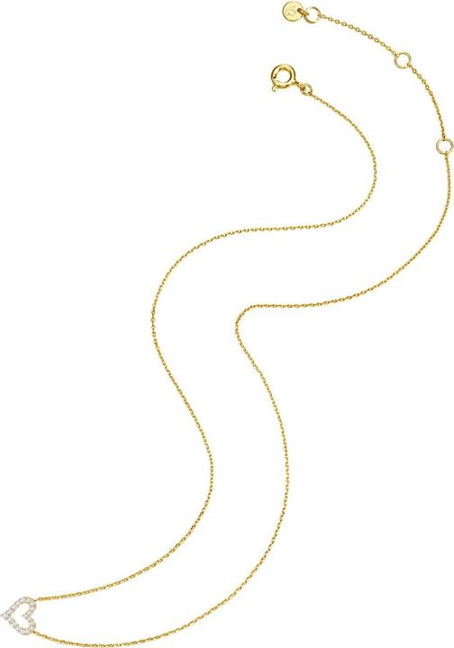 Image du produit Glanzstücke München Femme coeur argent sterling zirconium or jaune 38,5 cm chaîne de base + 5,0 cm extension - 30290 (Argent Sterling, 38,5 - 43,5 cm)