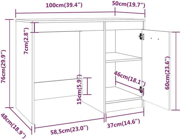 Produktbild VidaXL Marve (100 x 50 x 76 cm)
