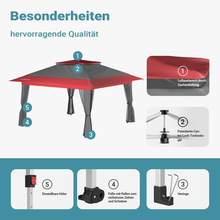 Produktbild Wiltec Faltpavillon (400 cm, 400 cm)