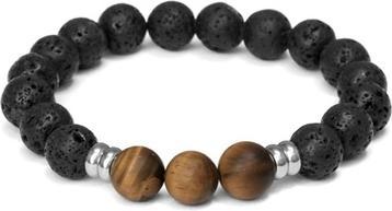 Beneto Lava stone and tiger eye bead bracelet MINK160/20