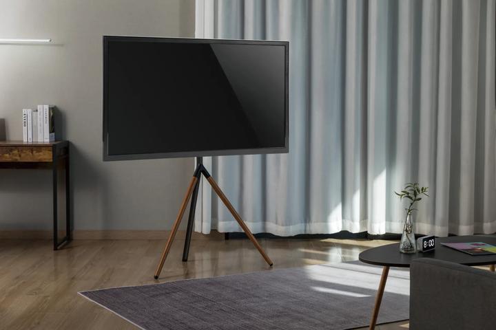 Actual product image Sinox Tripod TV gulvstand med drejbar top. 45"-65". Mørkt trae/sort (65", 32 kg)