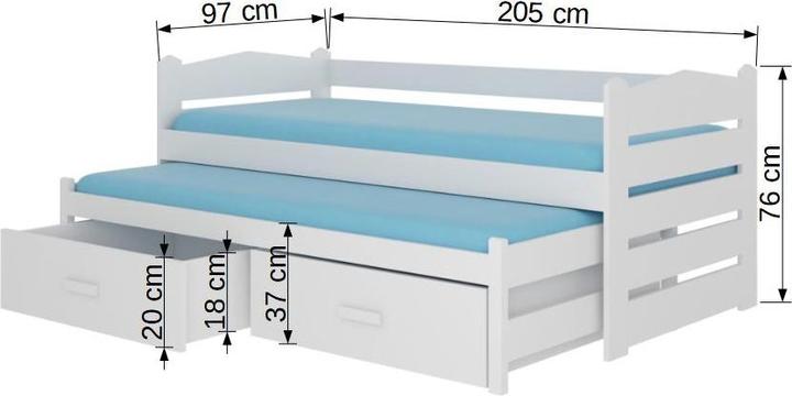 Produktbild ADRK Furniture Doppelbett mit Matratzen TIARRO 200x90 (200 x 90 cm)