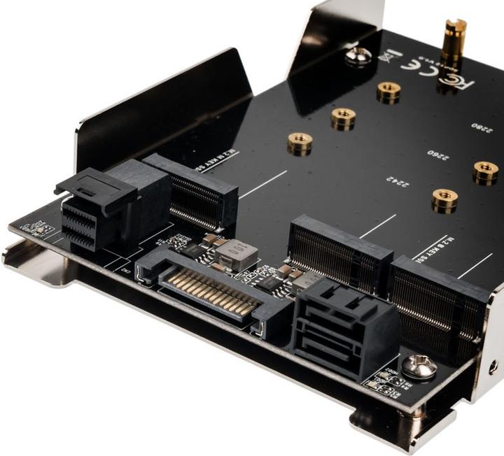 Actual product image Silverstone SDP12 - Drive bay adapter - 3.5" to 3 x M.2 (8.9 cm to 3 x M.2)